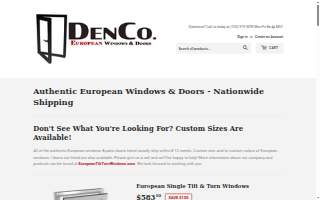 DenCo European Windows & Doors website