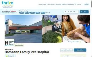 Hampden Family Pet Hospital website