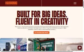 Harmonic Custom Graphics + Fabrication website