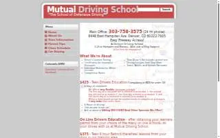 Mutual Driving School website