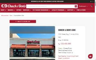 Chuck & Don's Pet Food & Supplies of Erie website