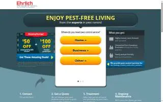 Ehrlich Pest Control of Erie website