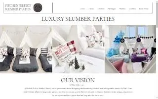Pitched Perfect Slumber Parties website