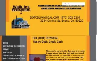 DOT CDL PHYSICAL.COM/WALK-IN Clinic website