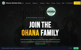 Ohana Martial Arts Academy of Firestone website
