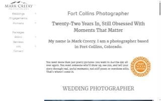 Mark Creery Photography website
