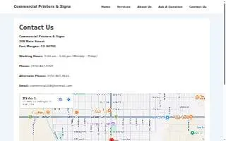 Commercial Printers & Signs website