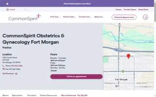 CommonSpirit Obstetrics & Gynecology Fort Morgan website