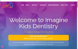 Imagine Kids Dentistry website