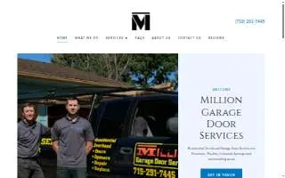 Million Garage Door Services website
