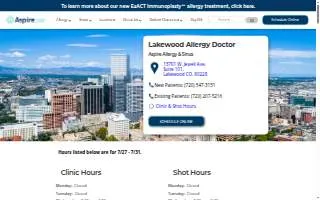 Aspire Allergy & Sinus of Golden website