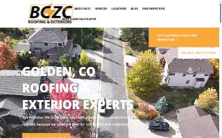 BCZC Roofing and Exteriors website