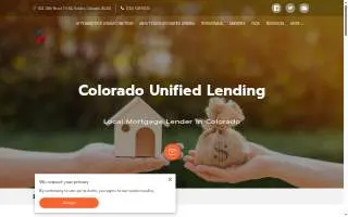 Colorado Unified Lending website