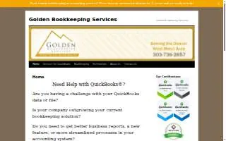 Golden Bookkeeping Services website