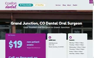 Comfort Dental Oral Surgery - Grand Junction website