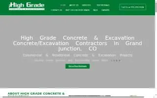High Grade Concrete & Excavation website