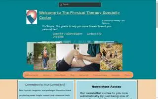 Physical Therapy Specialty Center website
