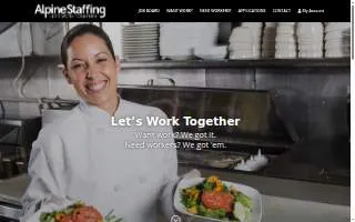 Alpine Staffing website