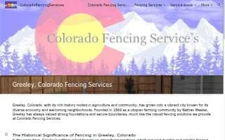 Colorado Fencing Services website