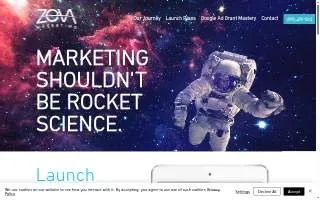 Zova Marketing of Evans website