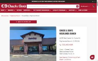 Chuck & Don's Pet Food & Supplies of Highlands Ranch website