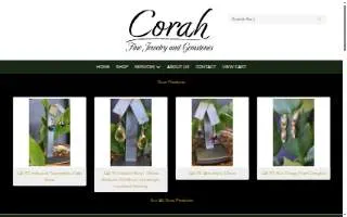 Corah Fine Jewelry and Gemstones website