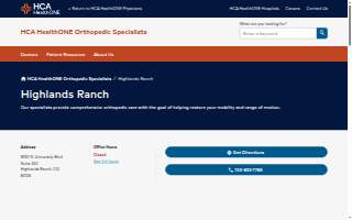 HCA HealthONE Orthopedic Specialists - Highlands Ranch