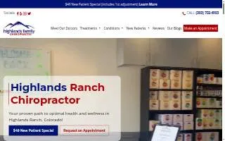 Highlands Family Chiropractic website