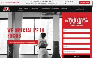 ATA Martial Arts Lakewood website