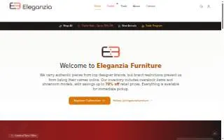 Eleganzia Furniture Outlet website