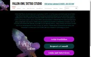 Fallen Owl Tattoo Studio website