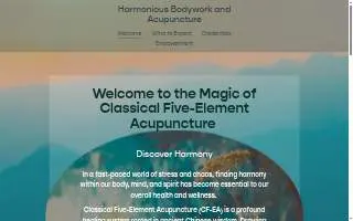 Harmonious Bodywork and Acupuncture website