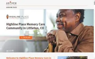 Highline Place Memory Care website
