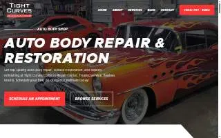 Tight Curves Collision Repair Center website