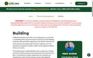 City of Lone Tree Building Department website