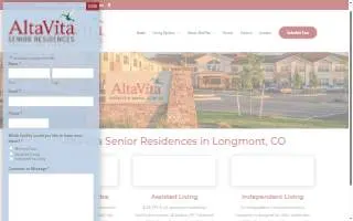AltaVita Assisted Living website
