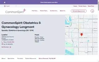 CommonSpirit Obstetrics & Gynecology Longmont website