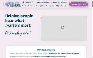 Hearing Solutions of Louisville website