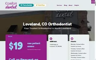 Comfort Dental Braces - Loveland website