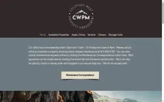 Colorado West Property Management website