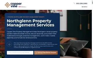Copper Vine Property Management of Northglenn website