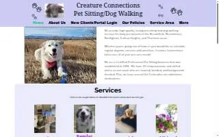 Creature Connections Pet Sitting of Northglenn website