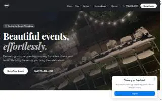 Denver Party Rentals website