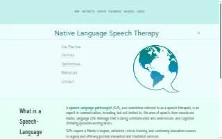 Native Language Speech Therapy website