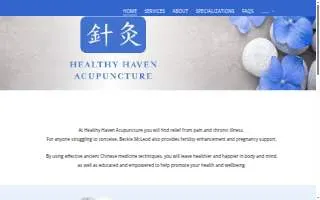 Healthy Haven Acupuncture website
