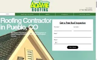 Adame Roofing of Pueblo website