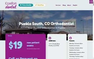 Comfort Dental Braces South Pueblo website