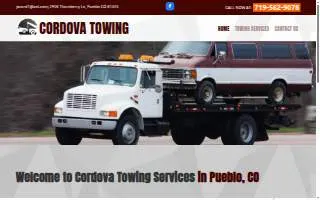 Cordova towing website