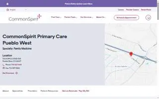 CommonSpirit Primary Care Pueblo West website