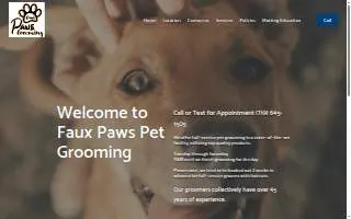 Faux Paws Pet Grooming website